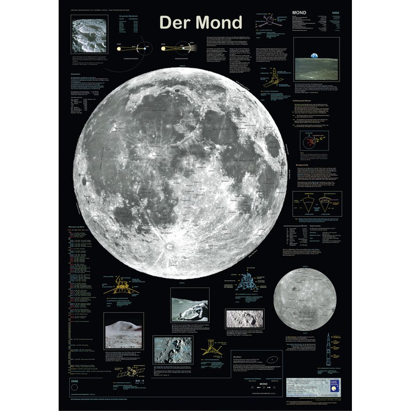 Poster con una mappa lunare con i nomi delle formazioni