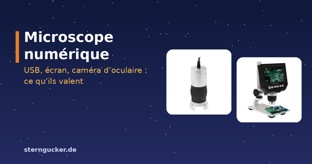 Microscope USB sur son support affichant une soudure agrandie d’un circuit imprimé sur l’écran d’un ordinateur portable