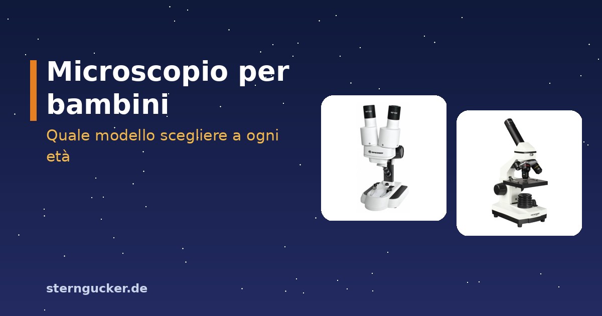 Bambino osserva una foglia e una piuma allo stereomicroscopio per bambini sul tavolo della cucina