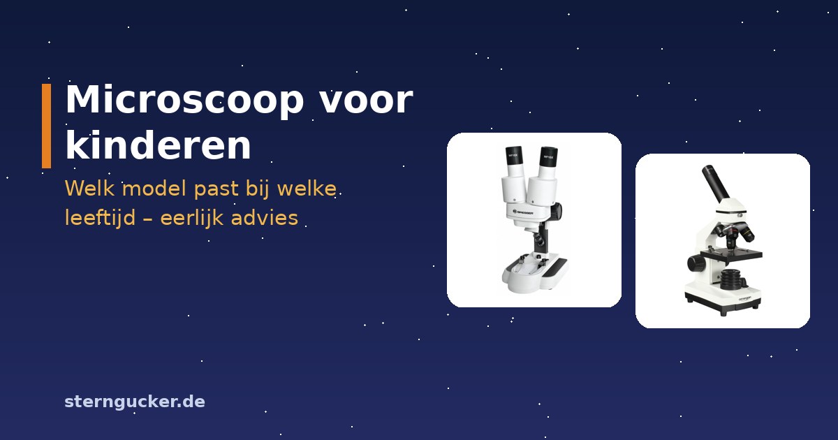 Kind bekijkt een blad en een veer onder een stereomicroscoop voor kinderen aan de keukentafel