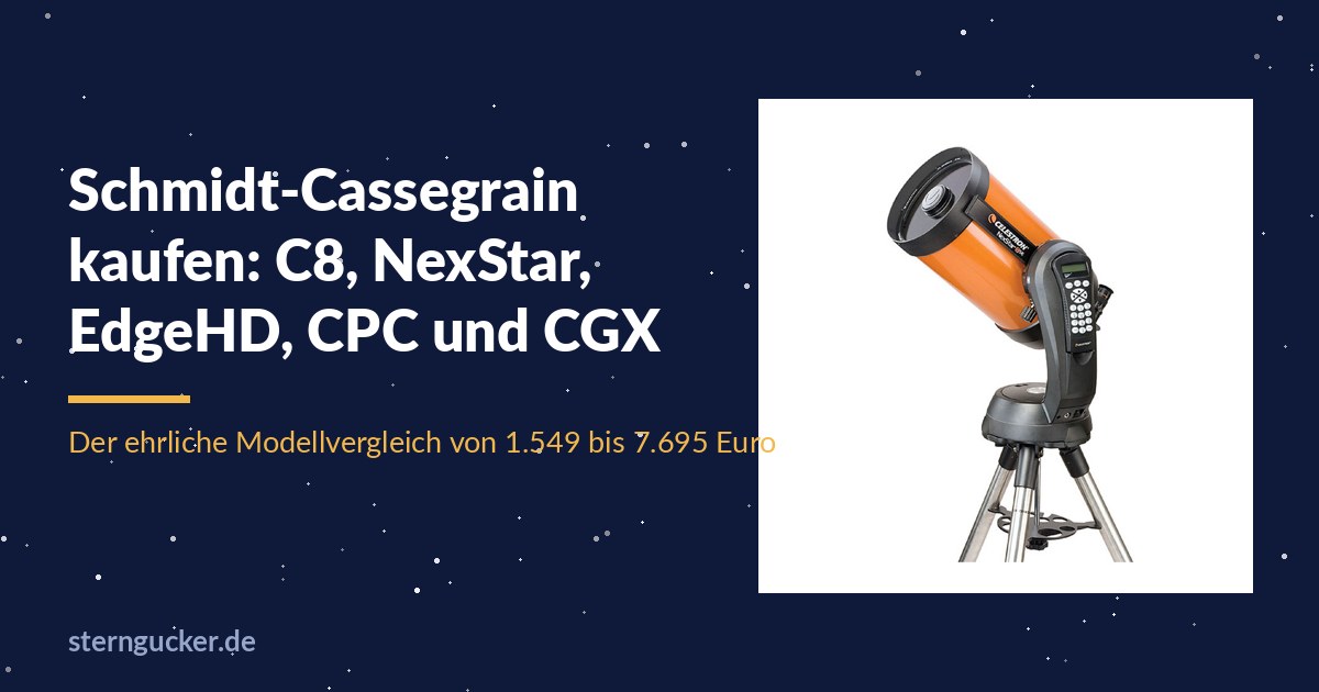 Celestron NexStar 8 SE vor Sternenhimmel, Titelbild zur Schmidt-Cassegrain-Kaufberatung