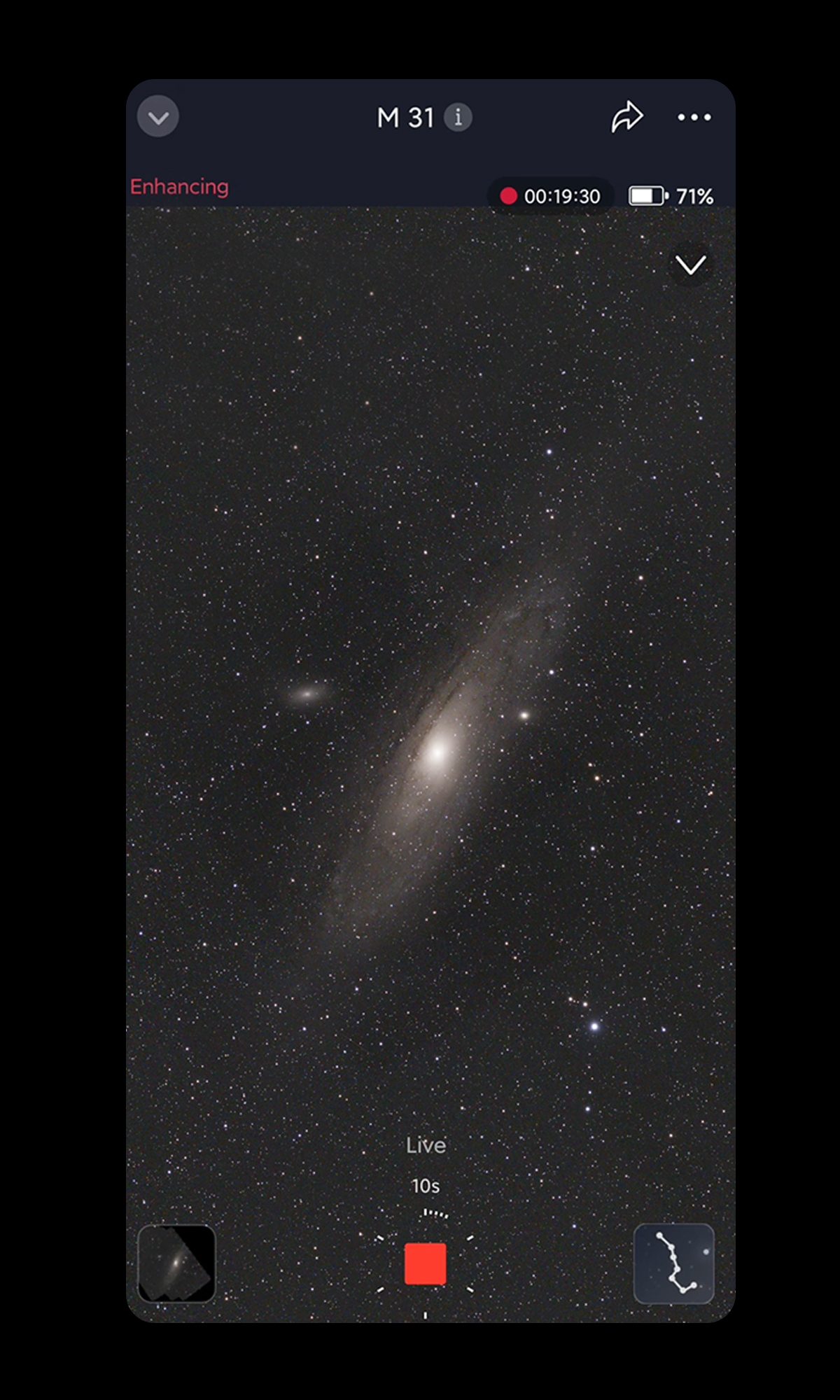 Seestar S50 Pro Mosaik-Aufnahme eines großen Deep-Sky-Objekts