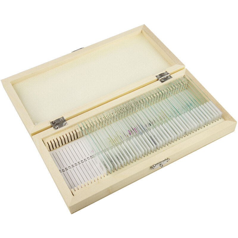 Omegon Dauerpräparate-Set, 40 Stück (Holzbox)
