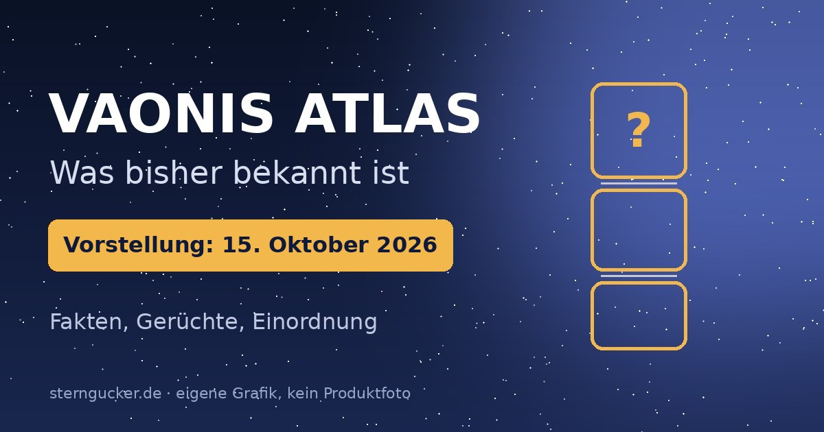 Grafik: Vaonis Atlas – Vorstellung am 15. Oktober 2026, was bisher bekannt ist